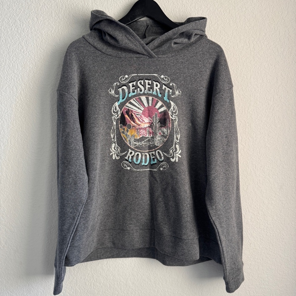 Gray 'Desert Rodeo' Graphic Hoodie